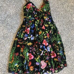 Twenty-one Black Floral Sundress with Multicolor Bloom Print
